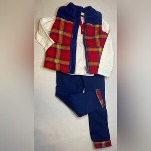 Tahari Kids Plaid Puffer Vest, Shirt & Pants Size‎ 3T